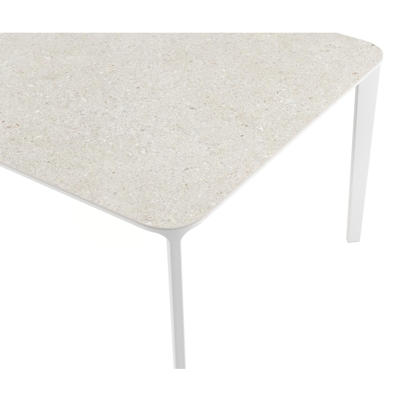 Urbino tuintafel in wit aluminium en volkeramiek shilin - L 290 x B 110 x H 75 cm