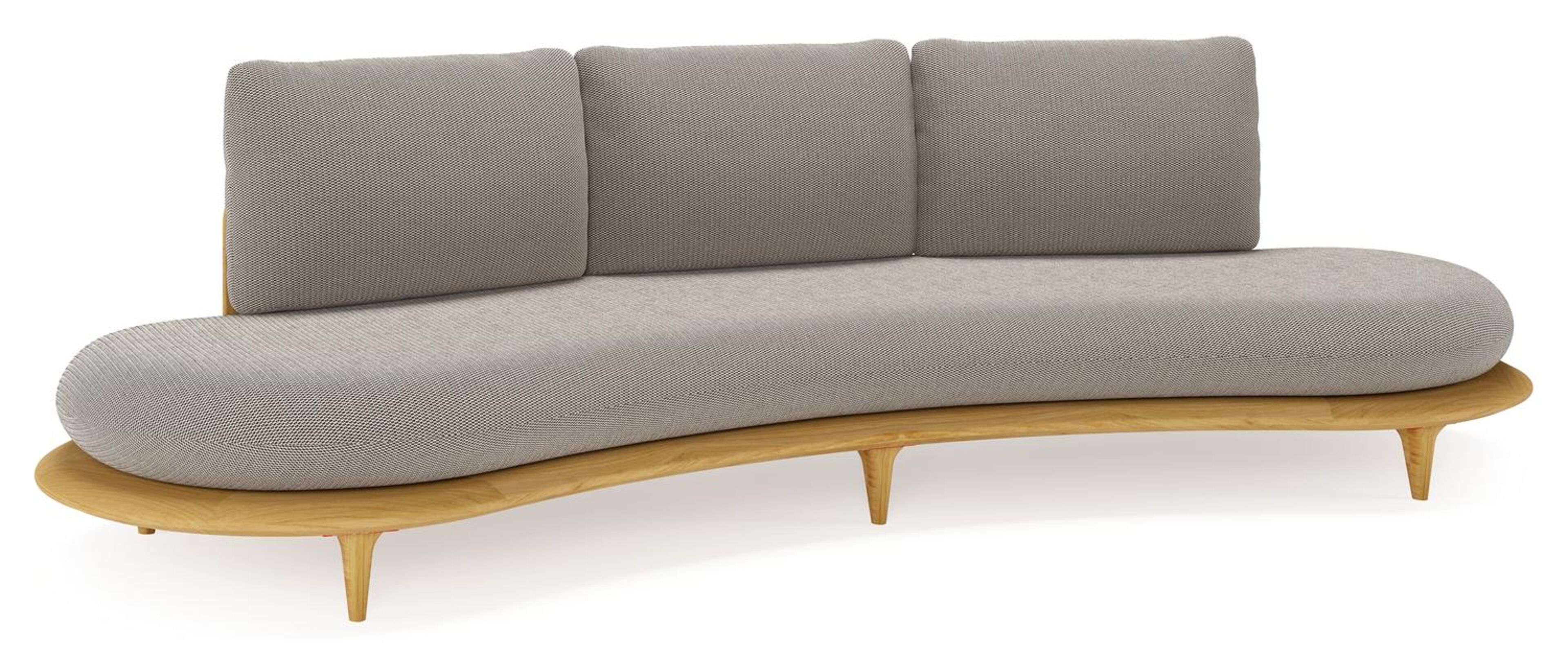 Bomero loungebank in teak met lopi pepper all weather sunbrella® luxe kussen