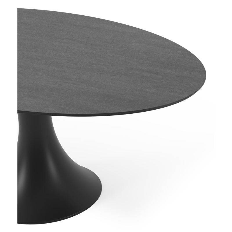 Fano tuintafel ovaal in zwart aluminium en volkeramiek basalt black - L 180 x B 110 x H 75 cm