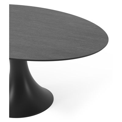 Fano tuintafel ovaal in zwart aluminium en volkeramiek basalt black - L 180 x B 110 x H 75 cm