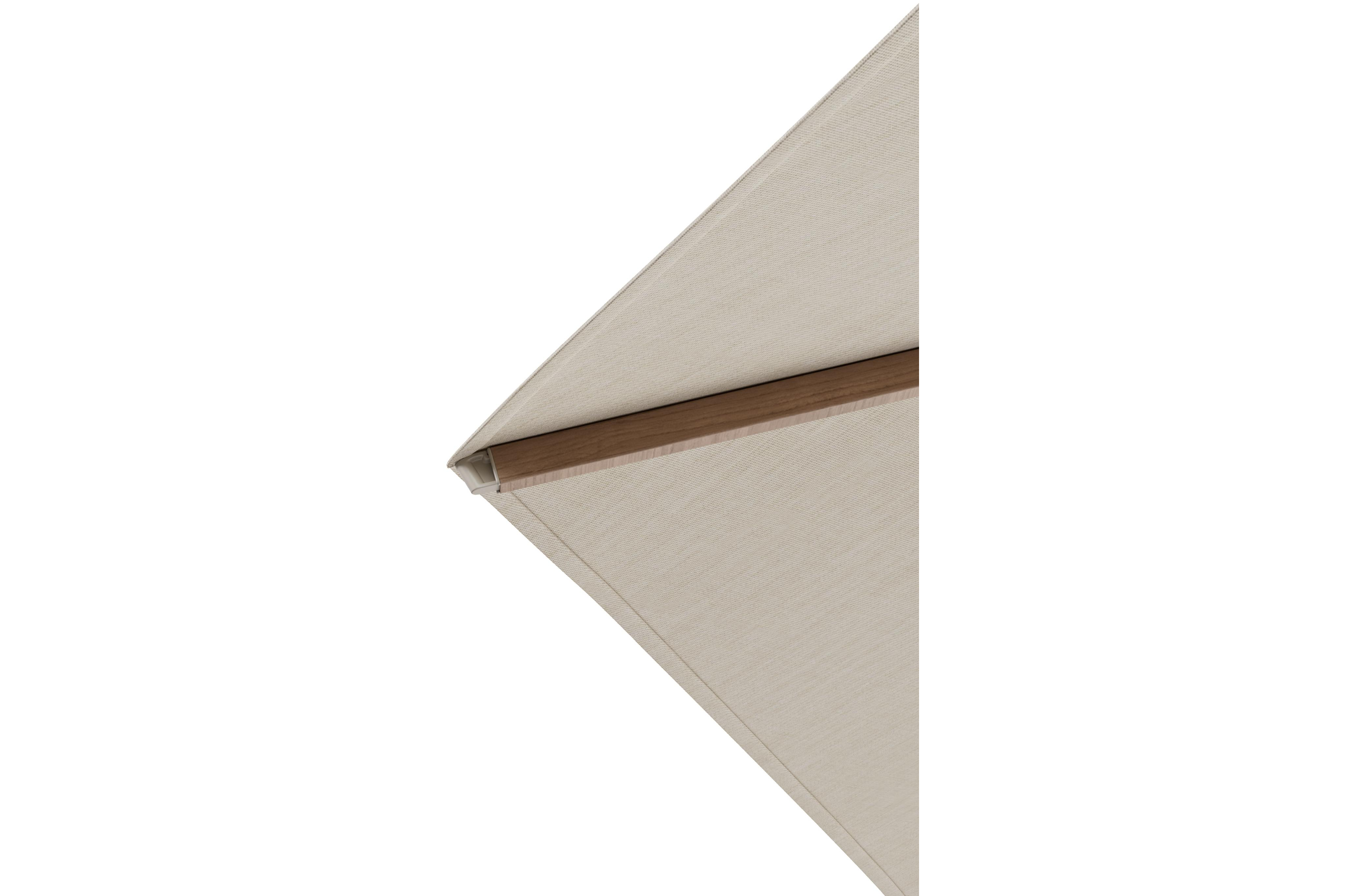 Solino staanparasol in aluminium houtlook met beige all weather sunbrella® premium parasoldoek - Dia. 400 cm (zonder voet)