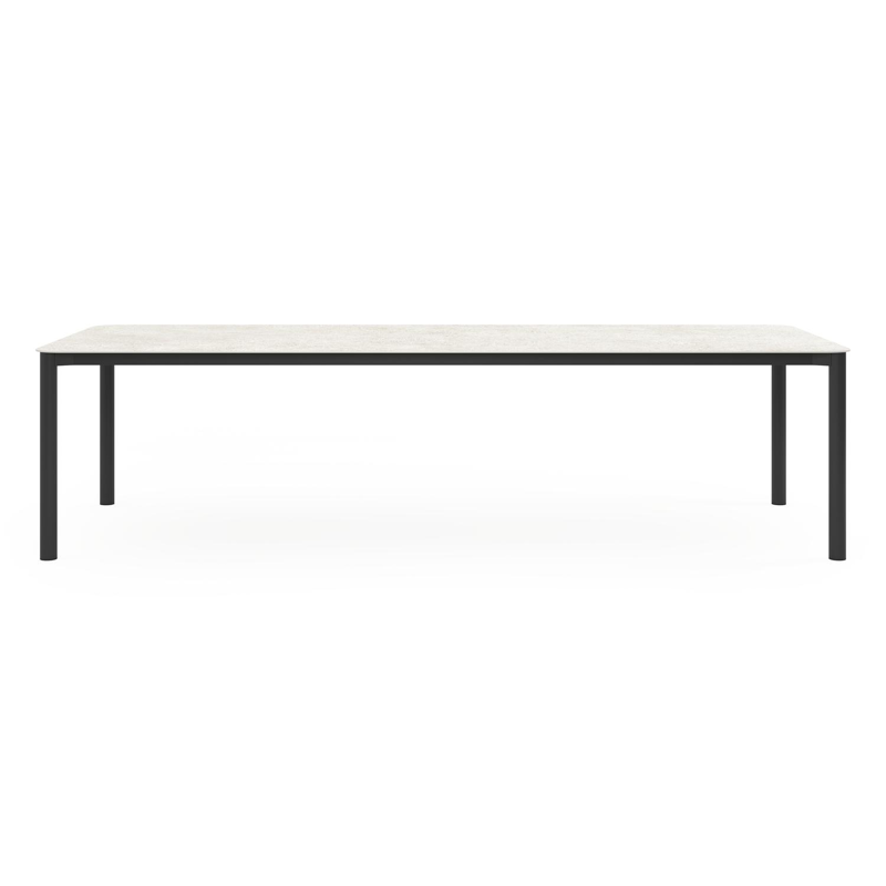 Lugano tuintafel rechthoekig afgerond in zwart aluminium en volkeramiek shilin - L 290 x B 110 x H 74 cm