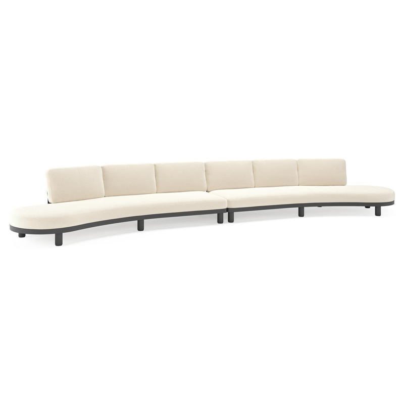 Donato loungebank in zwart aluminium met all weather cosytica Althea Off White kussen