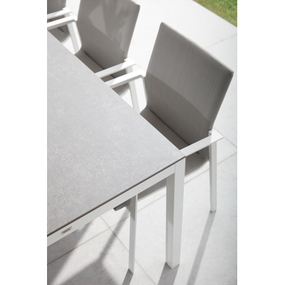 Tafelblad in volkeramiek op glas - Grijs - L 200  x B 100 cm