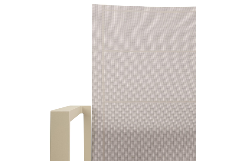 Cirello stapelbare tuinstoel in beige aluminium en beige single textilene