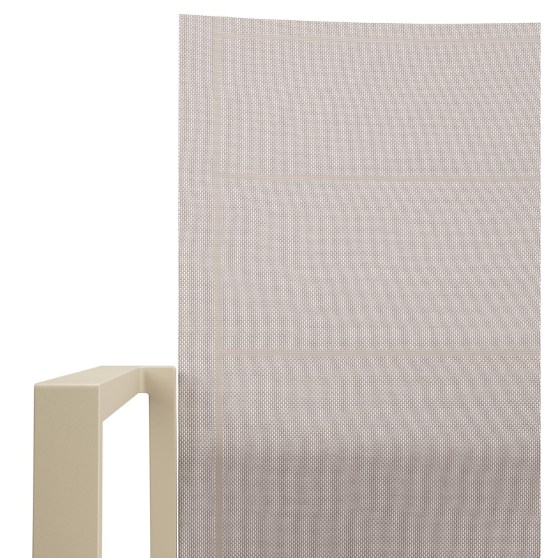 Cirello stapelbare tuinstoel in beige aluminium en beige single textilene