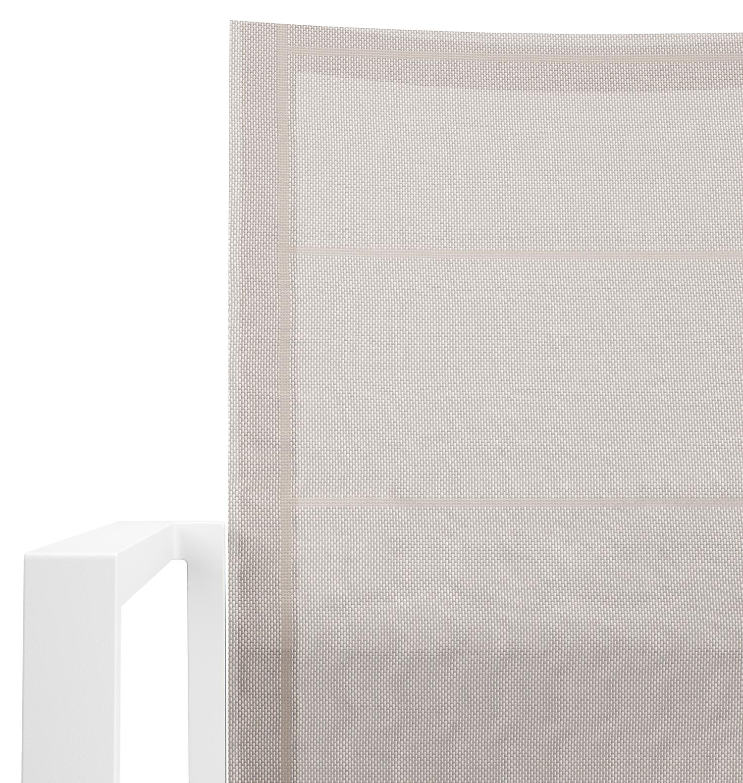 Cirello stapelbare tuinstoel in wit aluminium en beige textilene