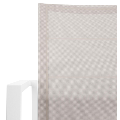 Cirello stapelbare tuinstoel in wit aluminium en beige textilene