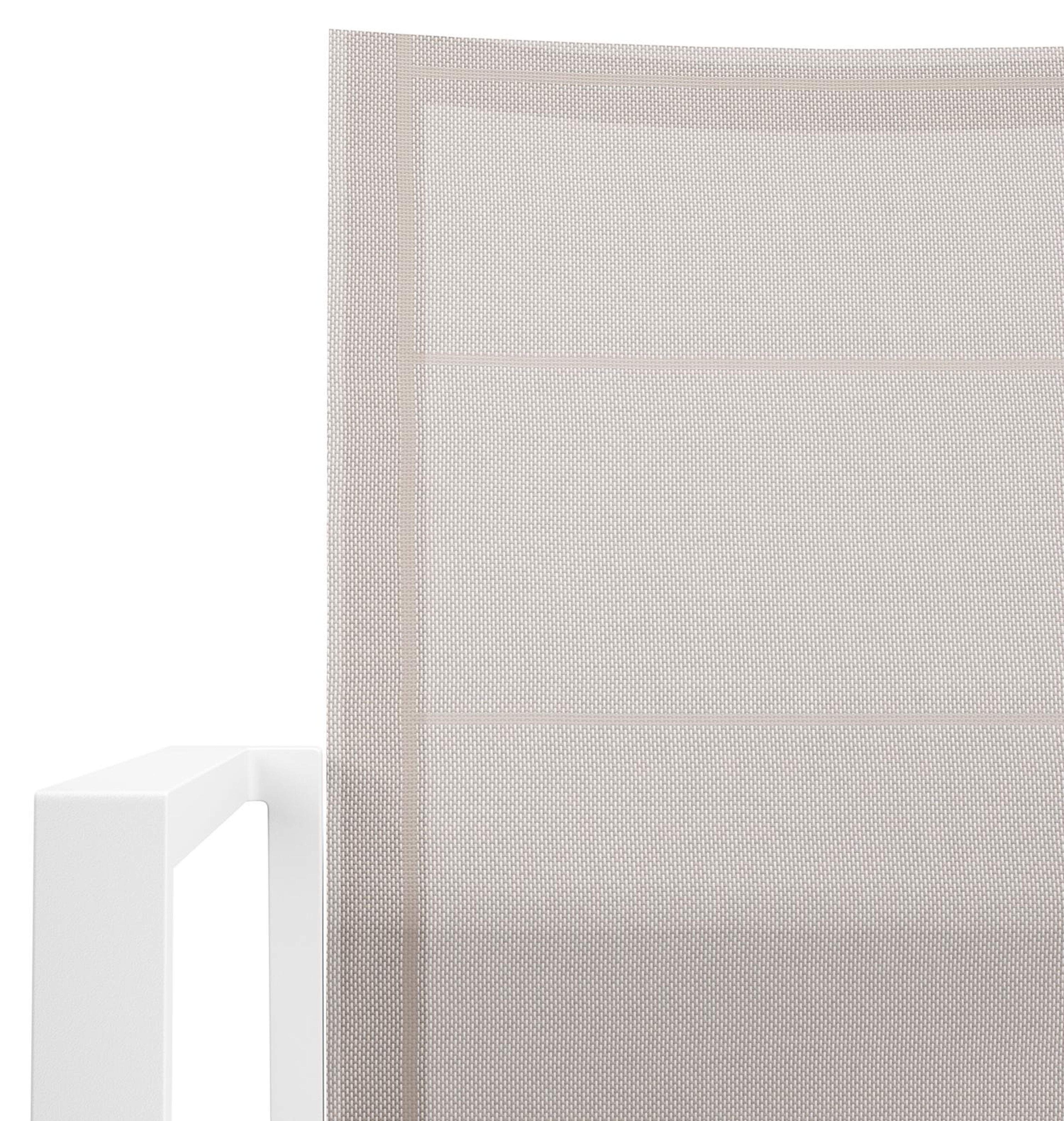 Cirello stapelbare tuinstoel in wit aluminium en beige textilene