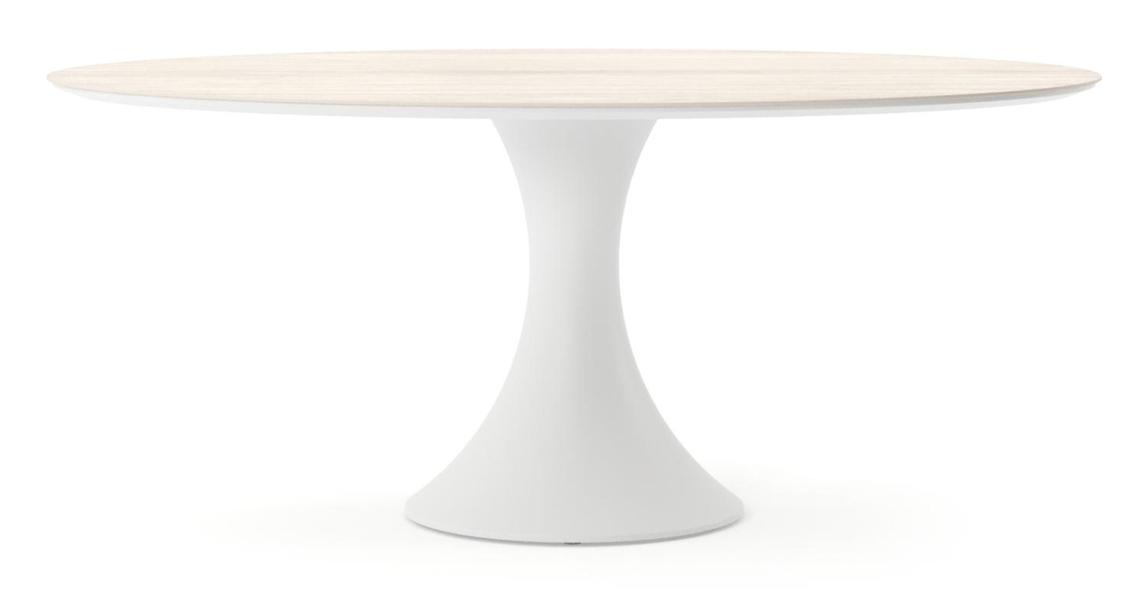 Fano tuintafel ovaal in wit aluminium en volkeramiek Travertino Bianco - L 180 x B 110 x H 74 cm