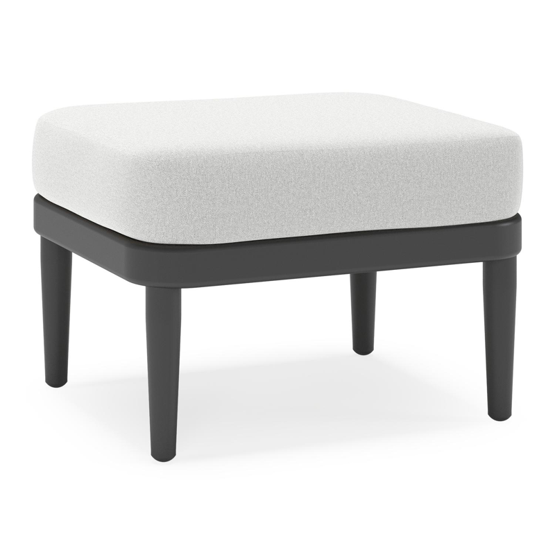 Pouf Orso en aluminium noir et coussins en all weather sunbrella® luxe Natte Grey Chine