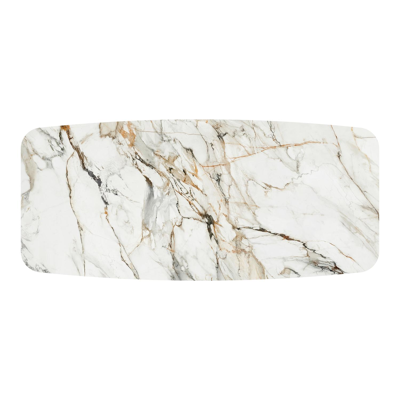 Cesano tuintafel in wit aluminium en volkeramiek calacatta luxe - L 255 x B 115 x H 74 cm