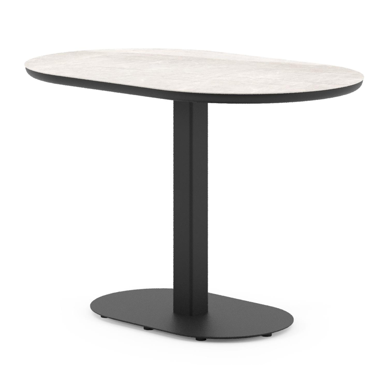 Teramo kantelbare tuintafel bombo in zwart aluminium en volkeramiek Taj Mahal - L 110 x B 70 x H 74 cm
