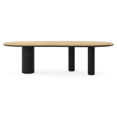 Amico tuintafel organisch in zwart aluminium en teak - L 280 x B 120 x H 73.5 cm