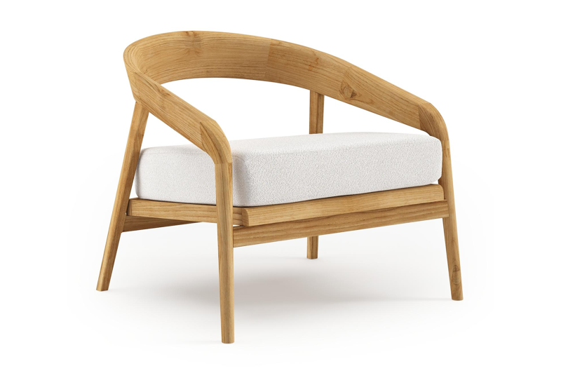 Lacrima loungestoel in teak met soul optik all weather Solica kussen