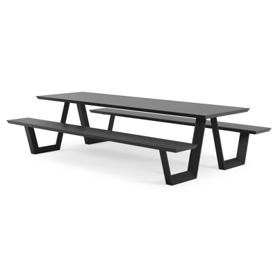 Sevilla picknicktafel in zwart aluminium - L 280 x B 175,5 x H 71 cm