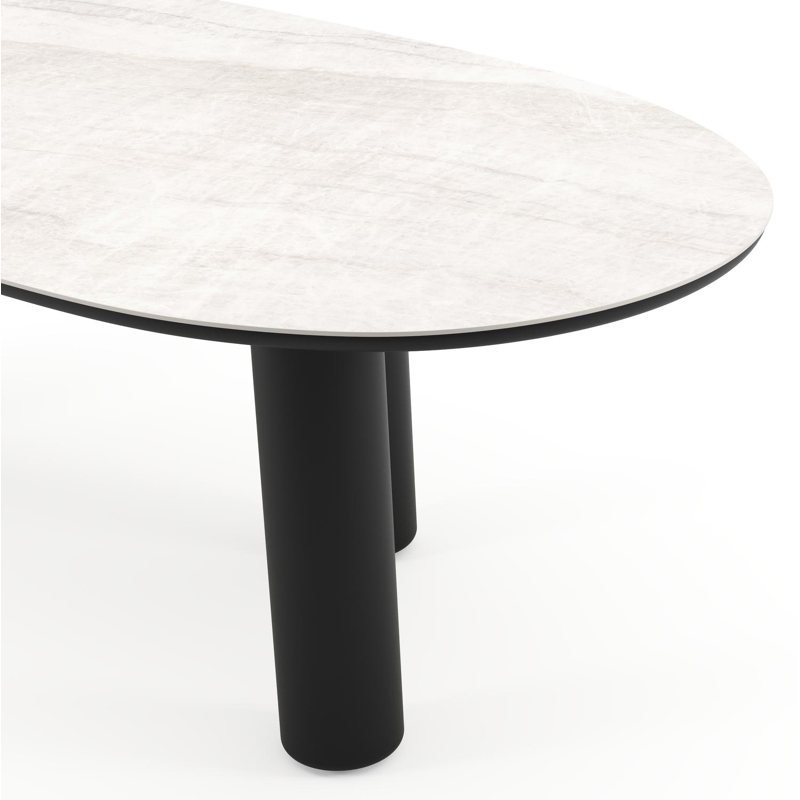 Amico tuintafel organisch in zwart aluminium en volkeramiek Taj Mahal - L 240 x B 110 x H 73.5 cm