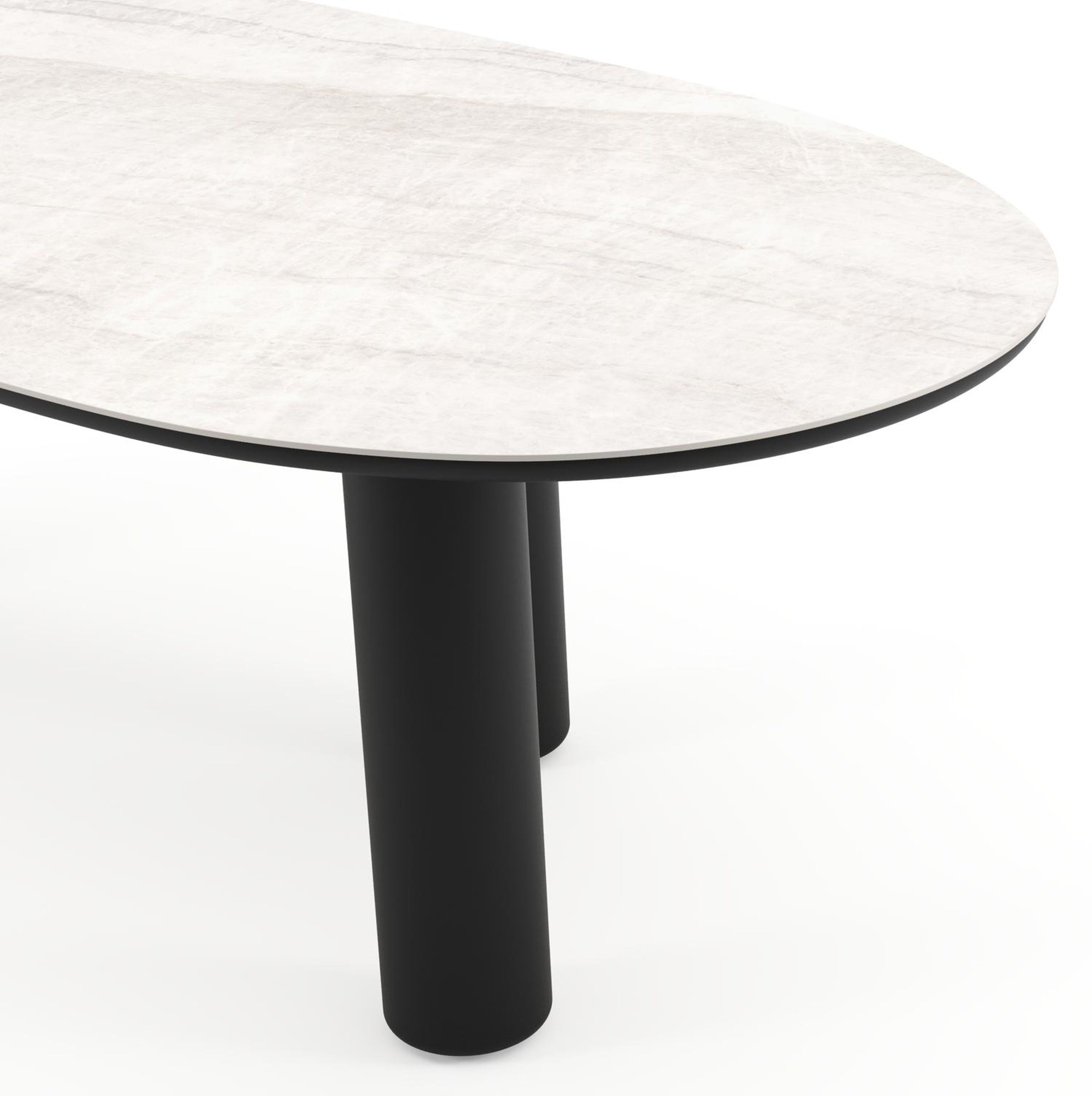 Amico tuintafel organisch in zwart aluminium en volkeramiek Taj Mahal - L 240 x B 110 x H 73.5 cm