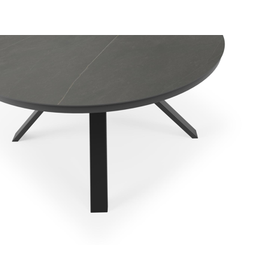 Cesano tuintafel in zwart aluminium en volkeramiek calatorao - Dia. 148 x H 74,5 cm