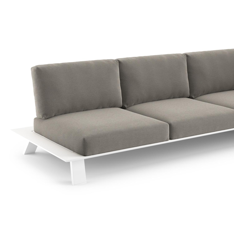 Cesano loungebank in wit aluminium met lopi silver all weather Sunbrella® luxe kussen