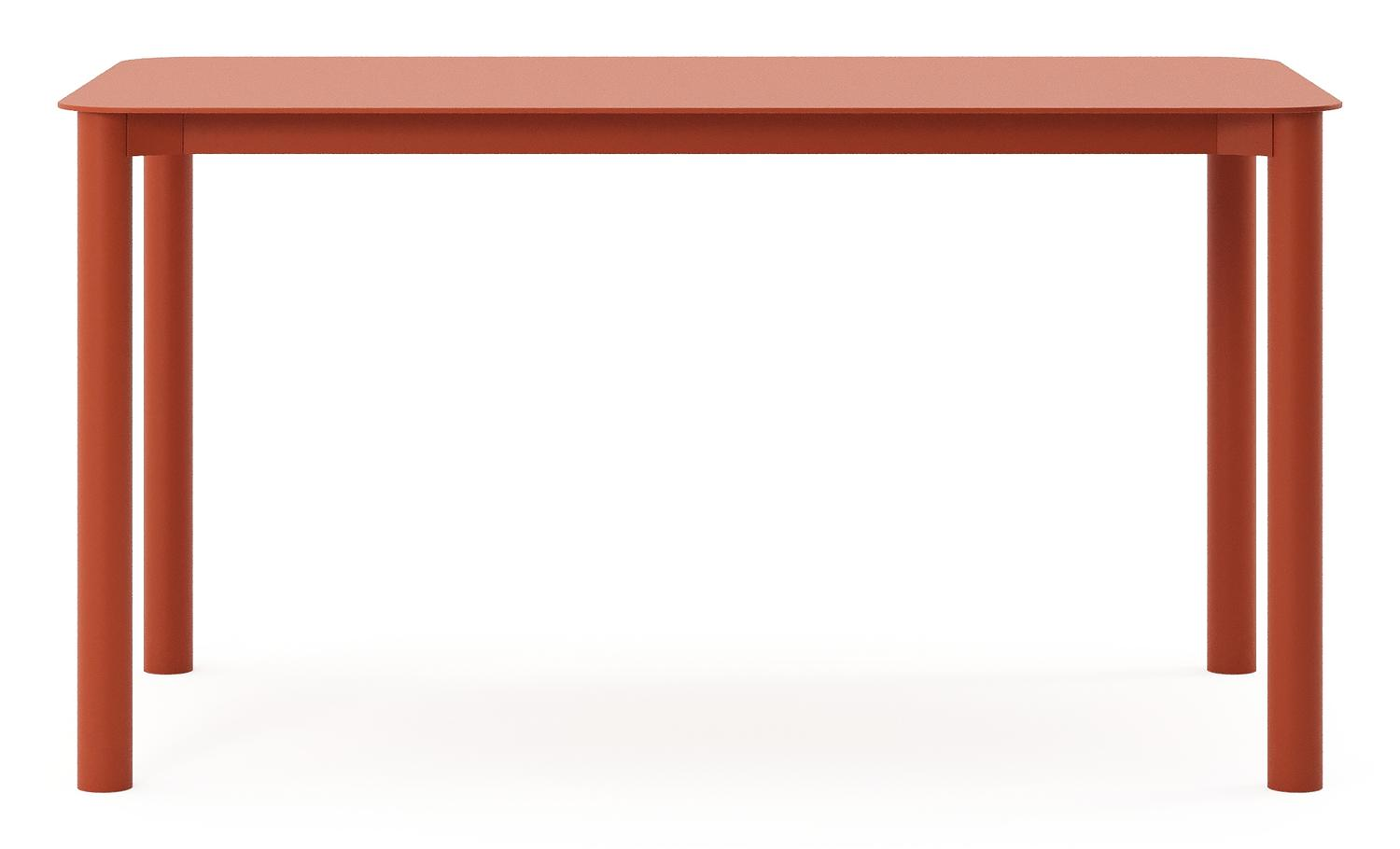 Orso tuintafel rechthoekig afgerond in roestbruin aluminium - L 140 x B 80 x H 75 cm