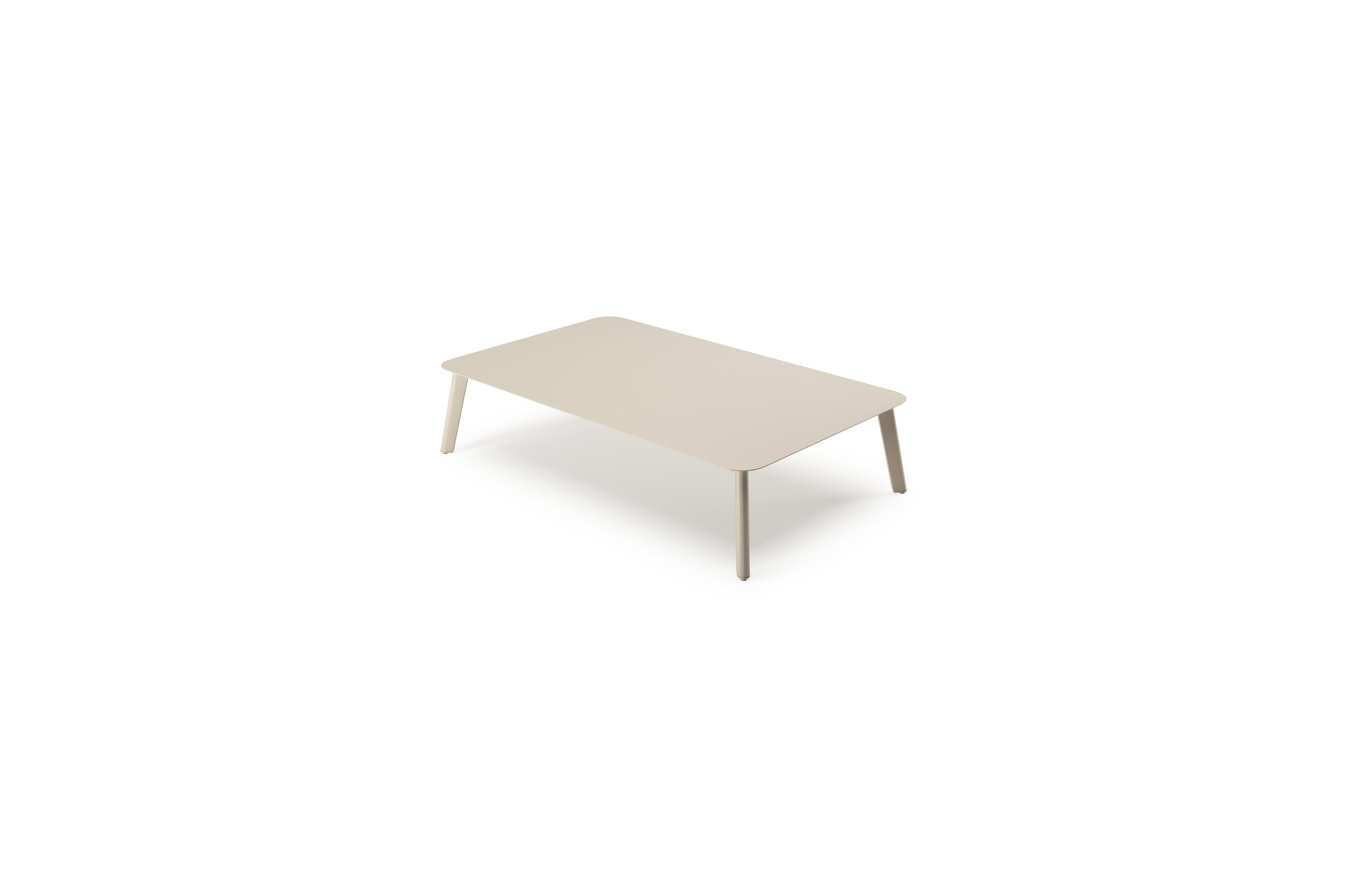 Mosa loungetafel in beige aluminium en aluminium beige - L 140 x B 85 x H 30 cm