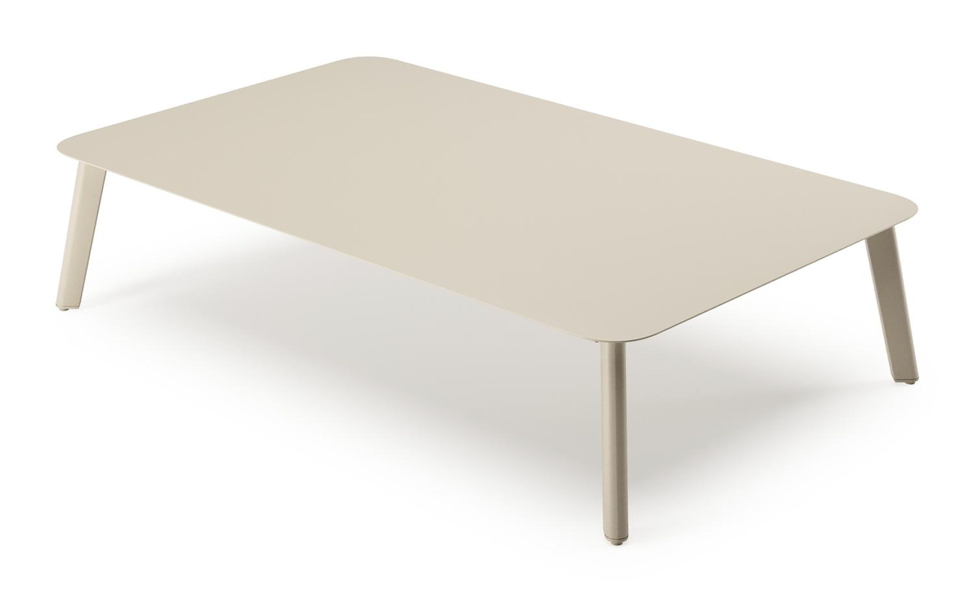 Mosa loungetafel in beige aluminium en aluminium beige - L 140 x B 85 x H 30 cm