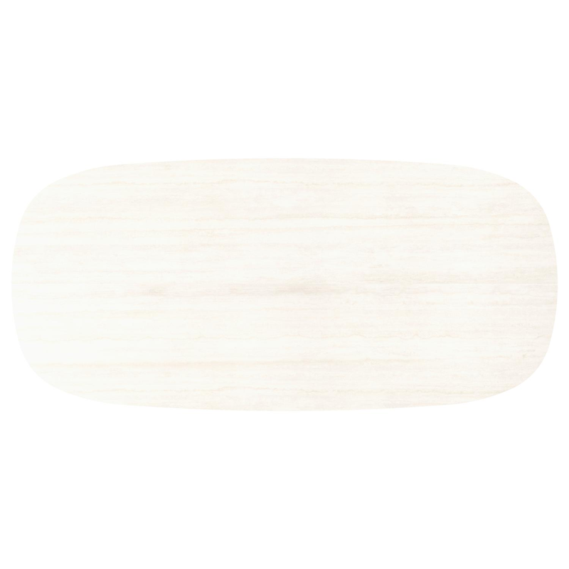 Amico tuintafel bombo xl in zwart aluminium en volkeramiek Travertino Bianco - L 320 x B 148 x H 74 cm