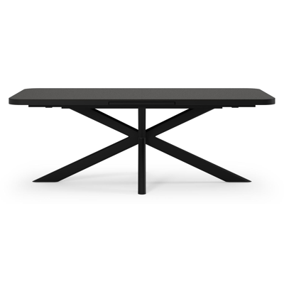 Estella verlengbare tuinset rechthoekig in zwart aluminium en sintered stone Notte minerale met 10 Madura tuinstoelen