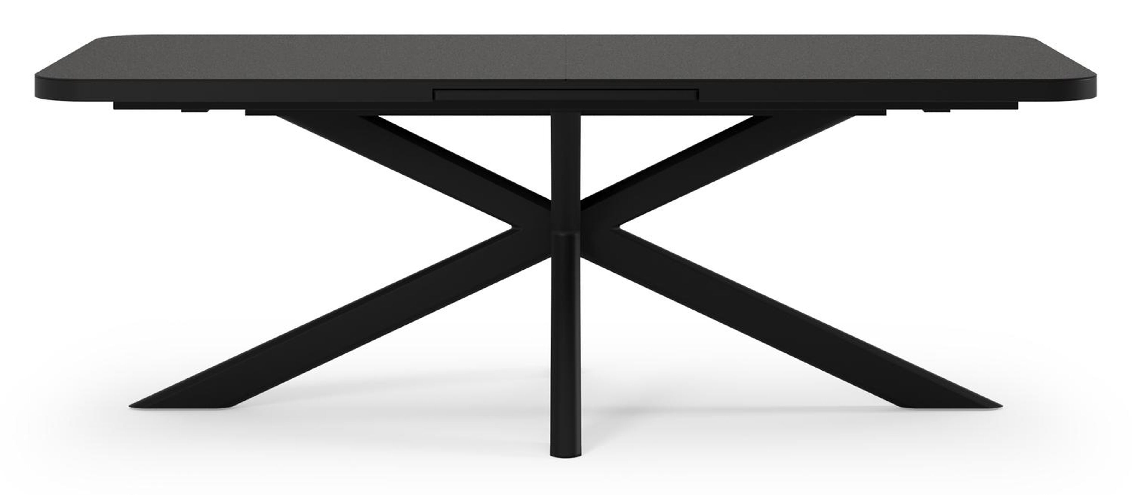 Estella verlengbare tuinset rechthoekig in zwart aluminium en sintered stone Notte minerale met 10 Madura tuinstoelen