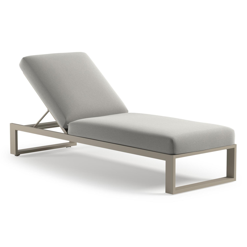 Verato verstelbaar ligbed in beige aluminium met lopi ash all weather sunbrella® luxe