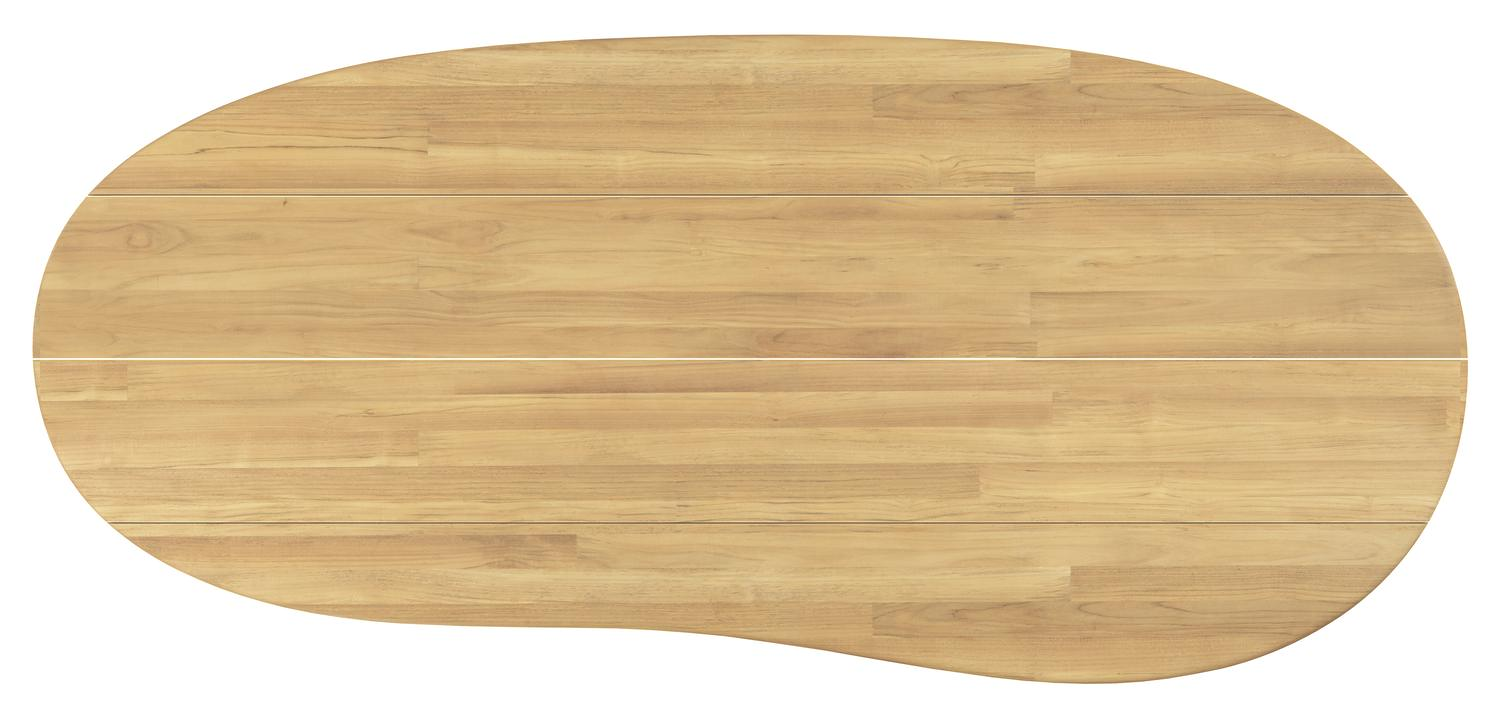 Amico tuintafel organisch in beige aluminium en teak - L 320 x B 145 x H 73.5 cm