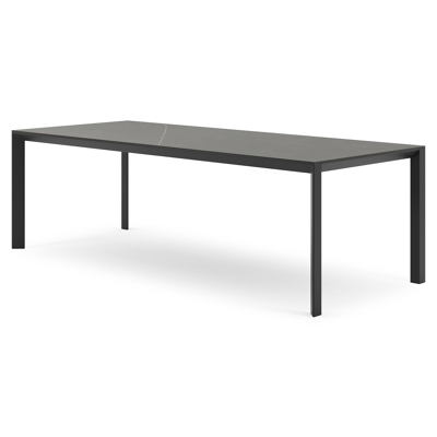 Malito tuintafel in zwart aluminium en volkeramiek calatorao - L 240 x B 100 x H 75 cm