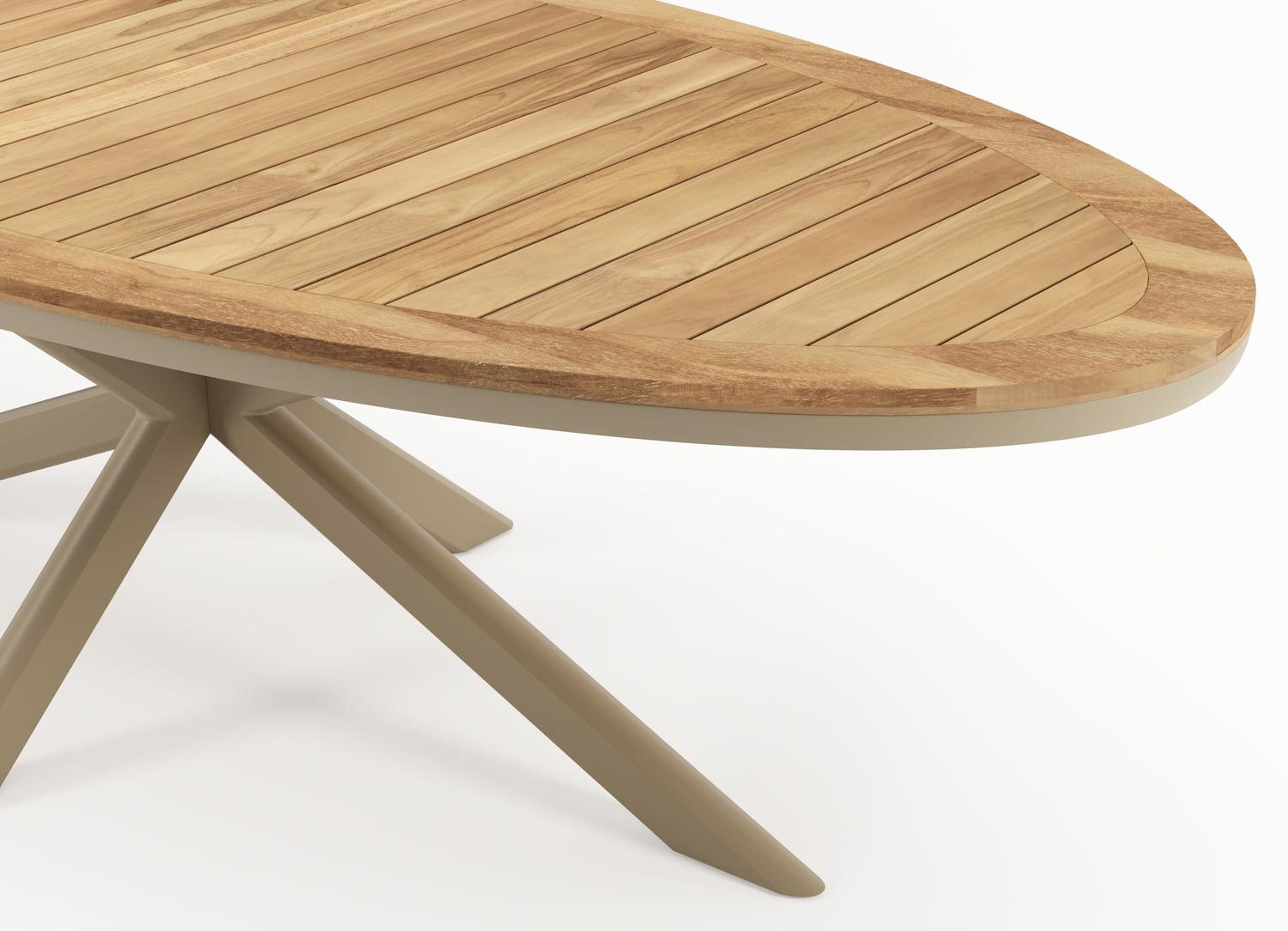Ensemble de jardin Pamplona en aluminium beige et sintered stone natural finish avec 6 chaises de jardin empilable Matera