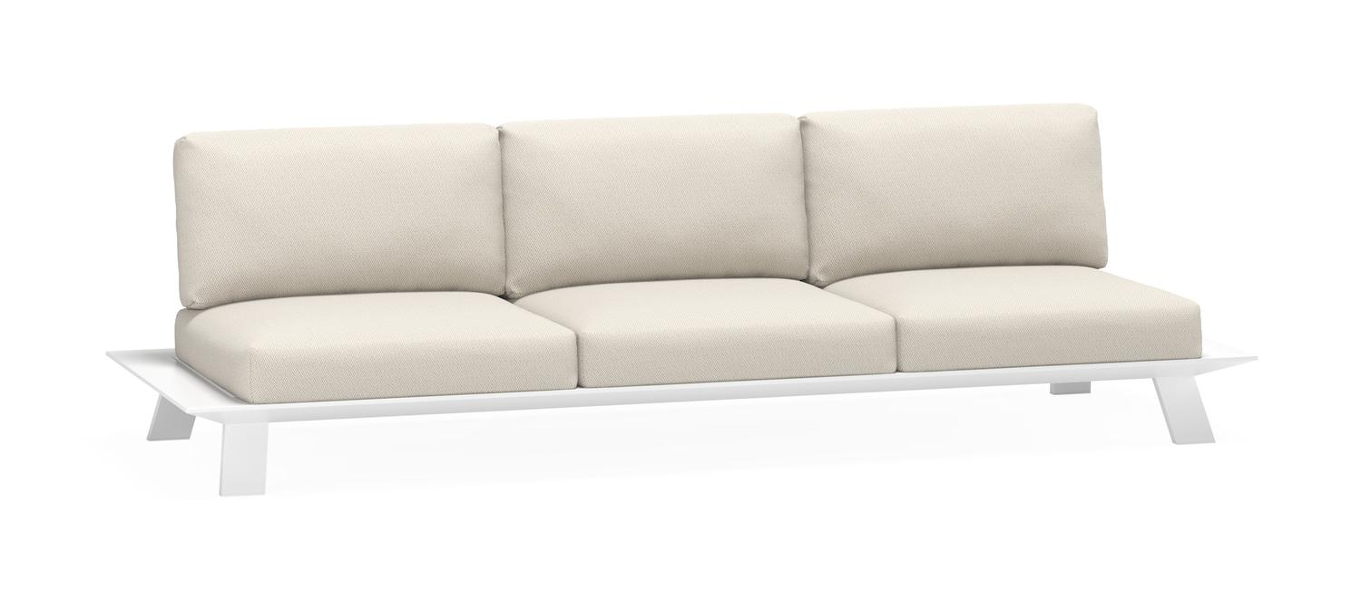 Cesano loungeset in wit aluminium met lopi marble all weather sunbrella® luxe kussens en loungetafel