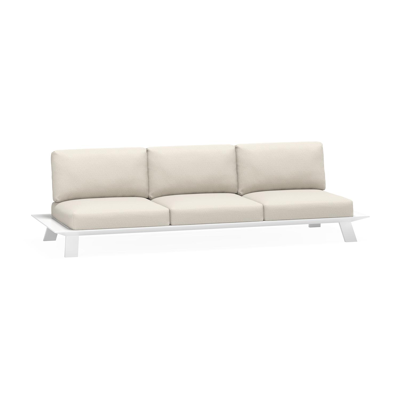 Cesano loungeset in wit aluminium met lopi marble all weather sunbrella® luxe kussens en loungetafel