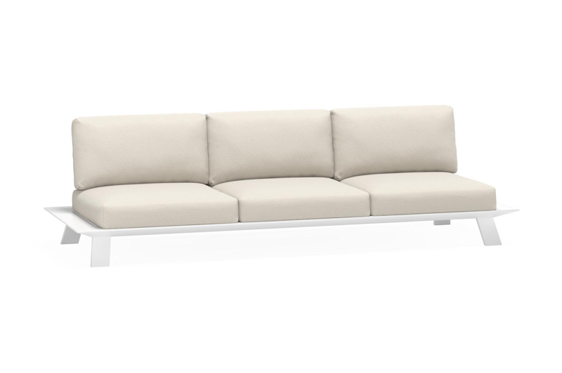 Cesano loungeset in wit aluminium met lopi marble all weather sunbrella® luxe kussens en loungetafel