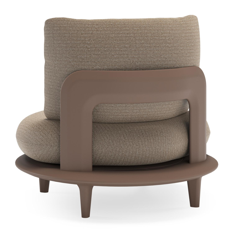 Bomero loungestoel in taupe aluminium met firenze earth all weather solica kussen