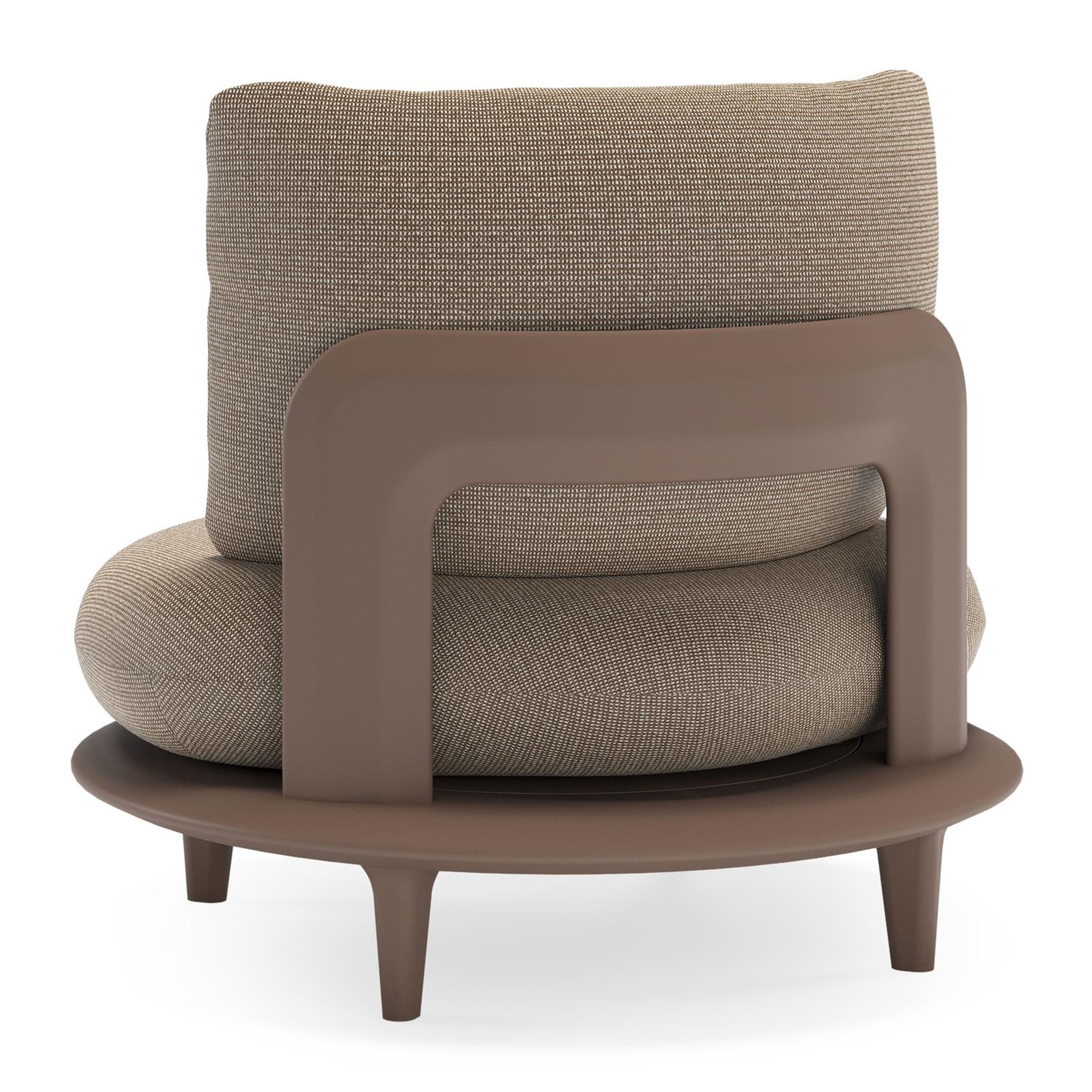 Fauteuil de jardin Bomero en aluminium taupe et coussins en all weather solica firenze earth