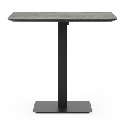 Fano kantelbare tuintafel vierkant afgerond in zwart aluminium en volkeramiek aspen grey - L 80 x B 80 x H 72.5 cm