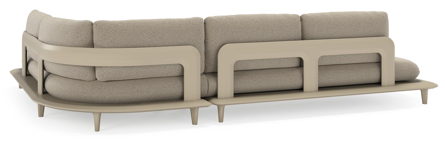 Bomero loungehoek in beige aluminium met catania beige all weather cosytica kussen