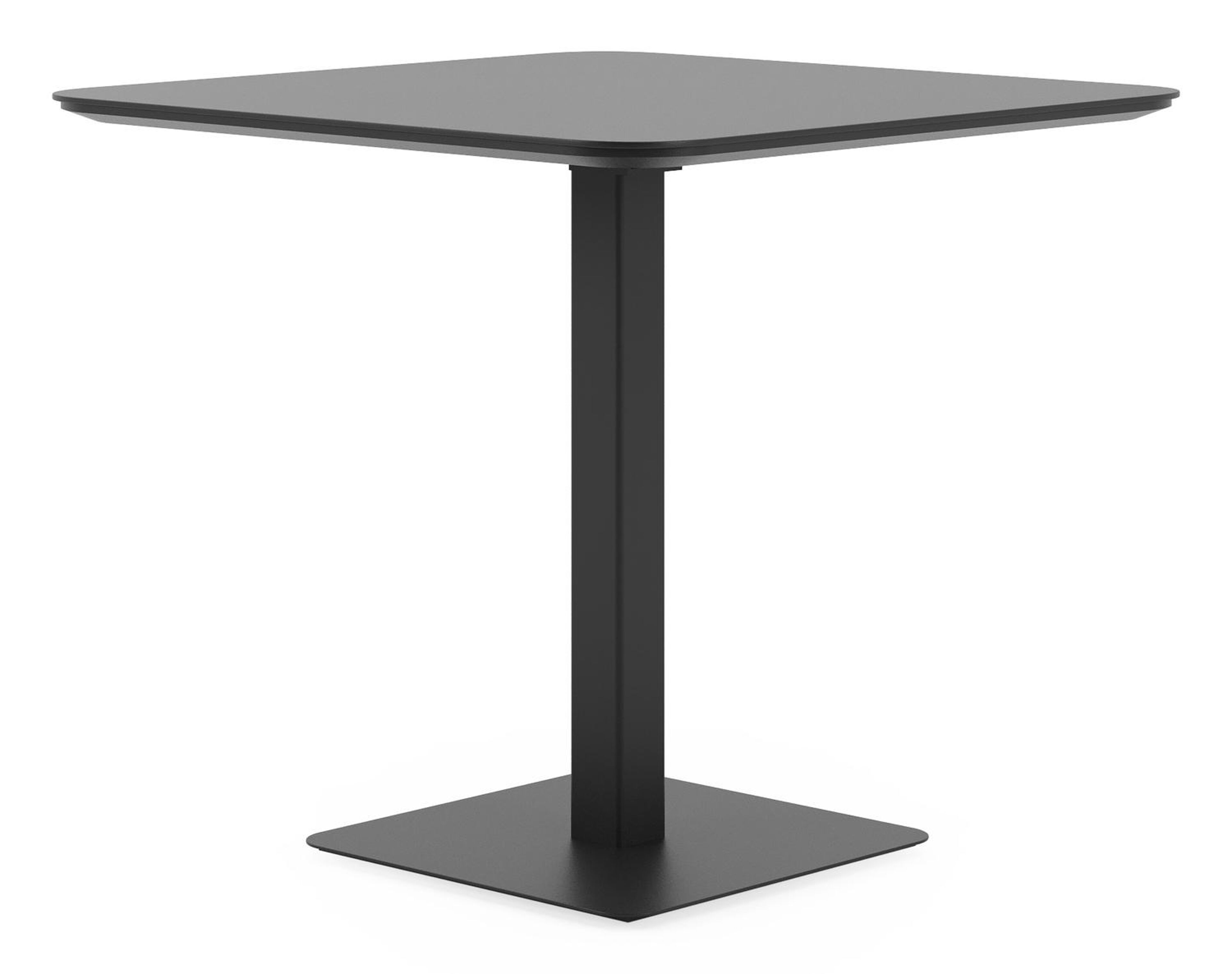 Fano kantelbare tuintafel afgerond vierkant in zwart aluminium - L 80 x B 80 x H 73 cm