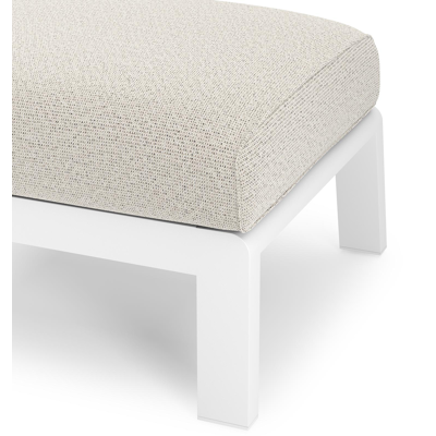 Cosenzo poef in wit aluminium met firenze natural all weather solica kussen