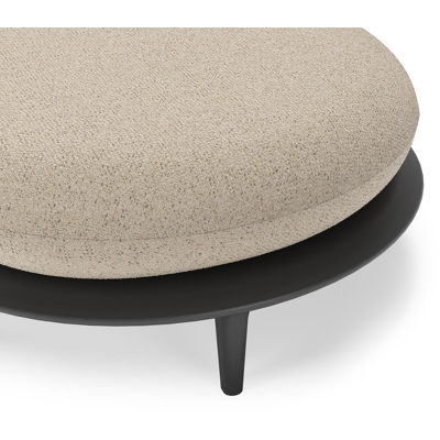 Pouf Bomero en aluminium noir et coussins en all weather cosytica bora desert