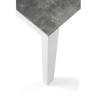 Trente tuinset in wit aluminium en teak naturel tafelblad met 10 stapelbare Madura tuinstoelen