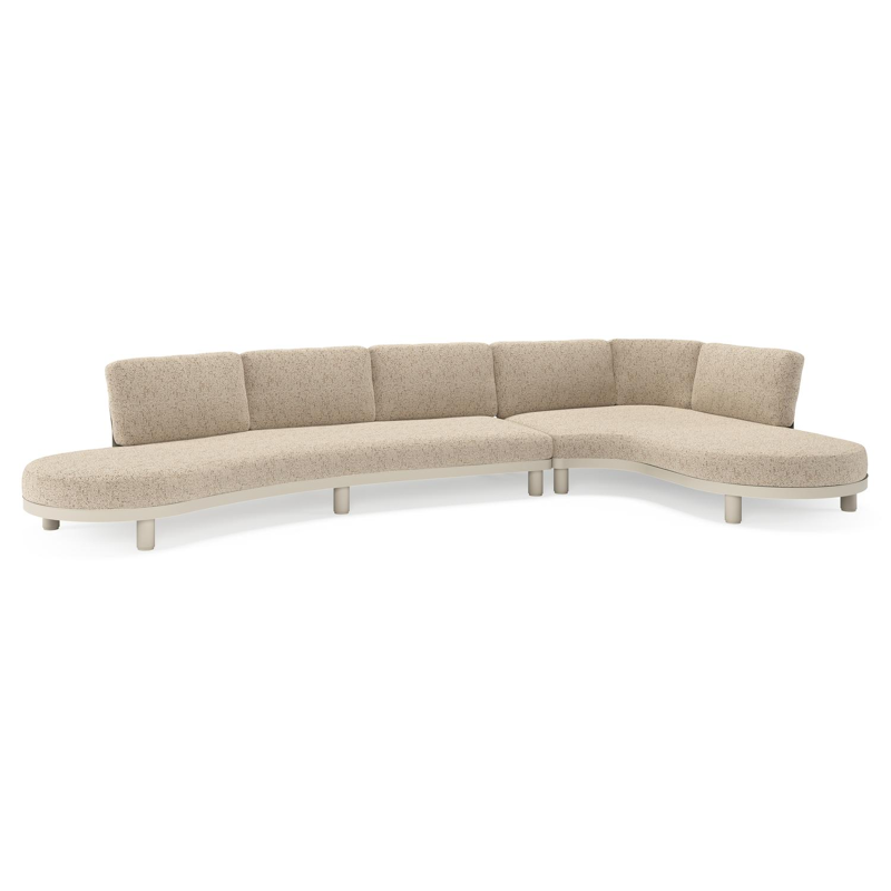 Donato loungehoek in beige aluminium met all weather cosytica Bora Jungle kussen