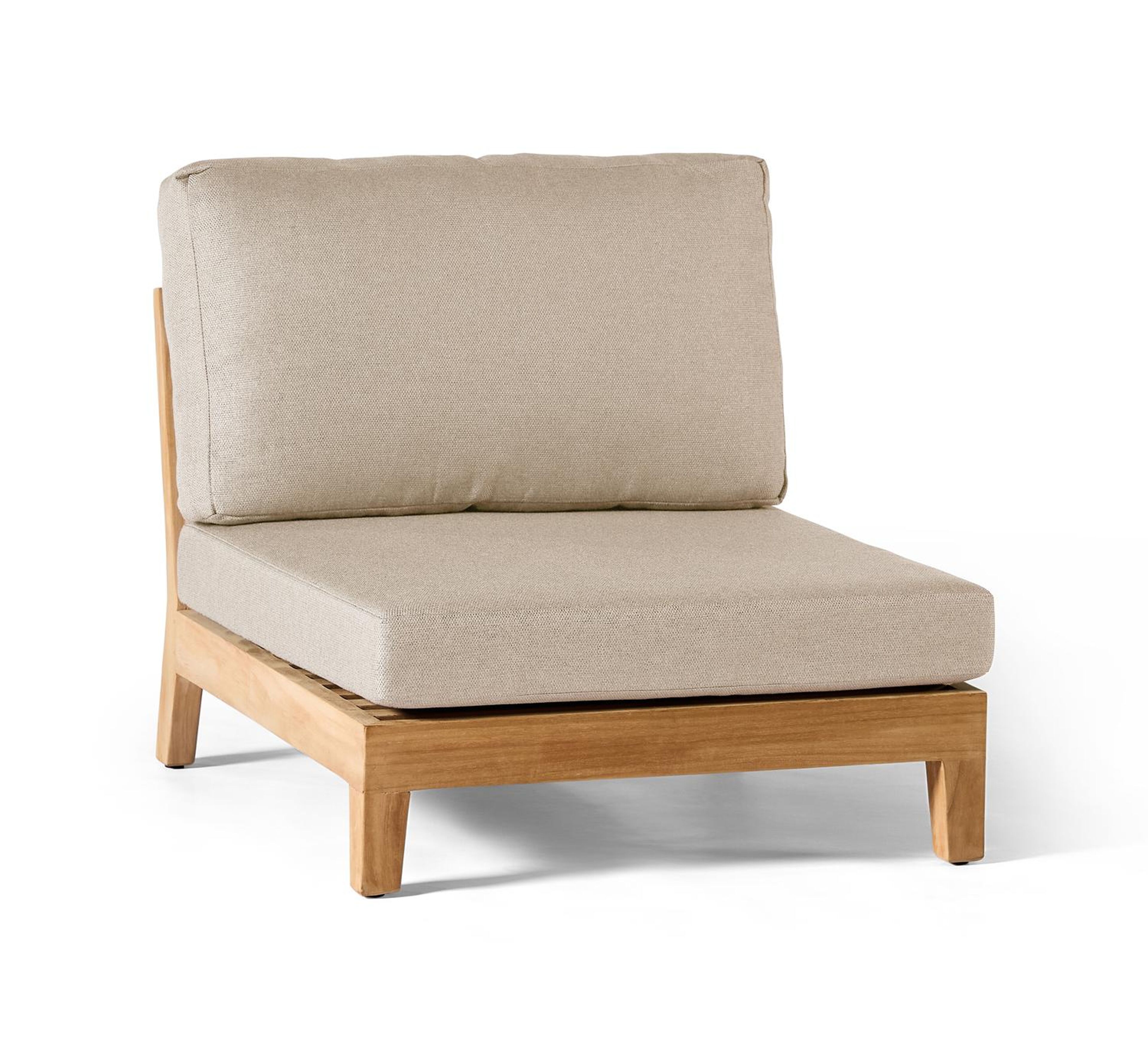 Cosito loungestoel in teak en flat rope beige met beige weather+ softtouch kussen