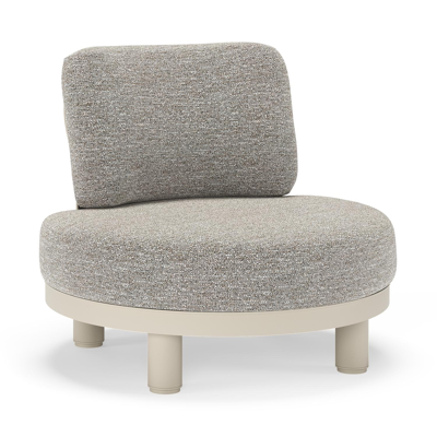 Donato loungestoel in beige aluminium met all weather sunbrella® luxe Tundra Pepper kussen