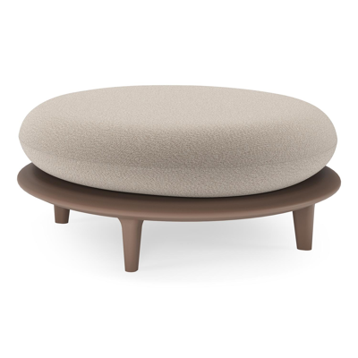 Bomero poef in taupe aluminium met savane coconut all weather sunbrella® luxe kussen