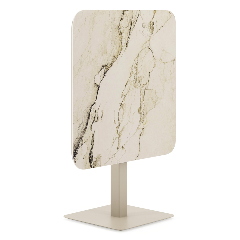 Fano kantelbare tuintafel afgerond vierkant in beige aluminium en volkeramiek Colorado Dunes L 80 x B 80 x H 72.50 cm